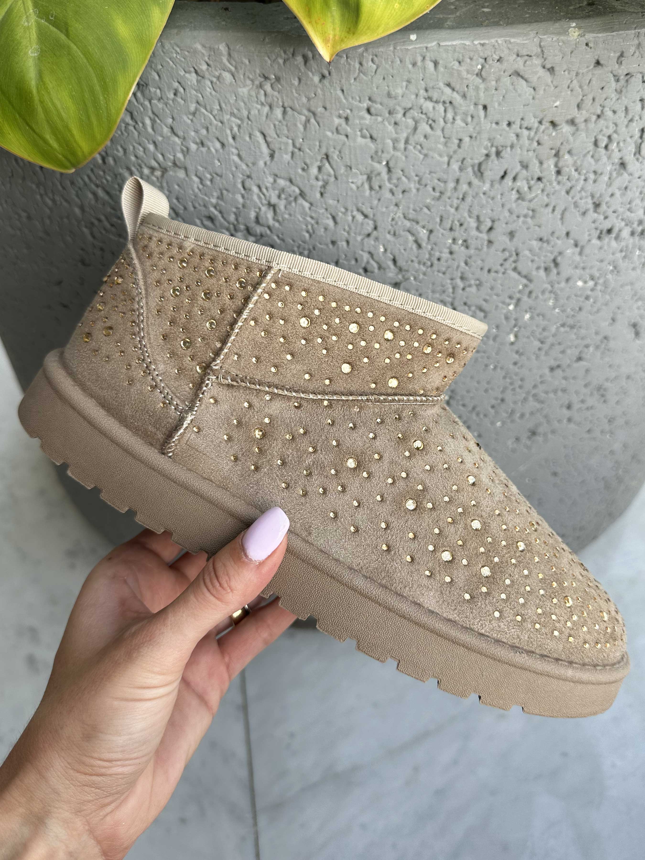 Queen - Låga teddystövlar med fuskpälskant